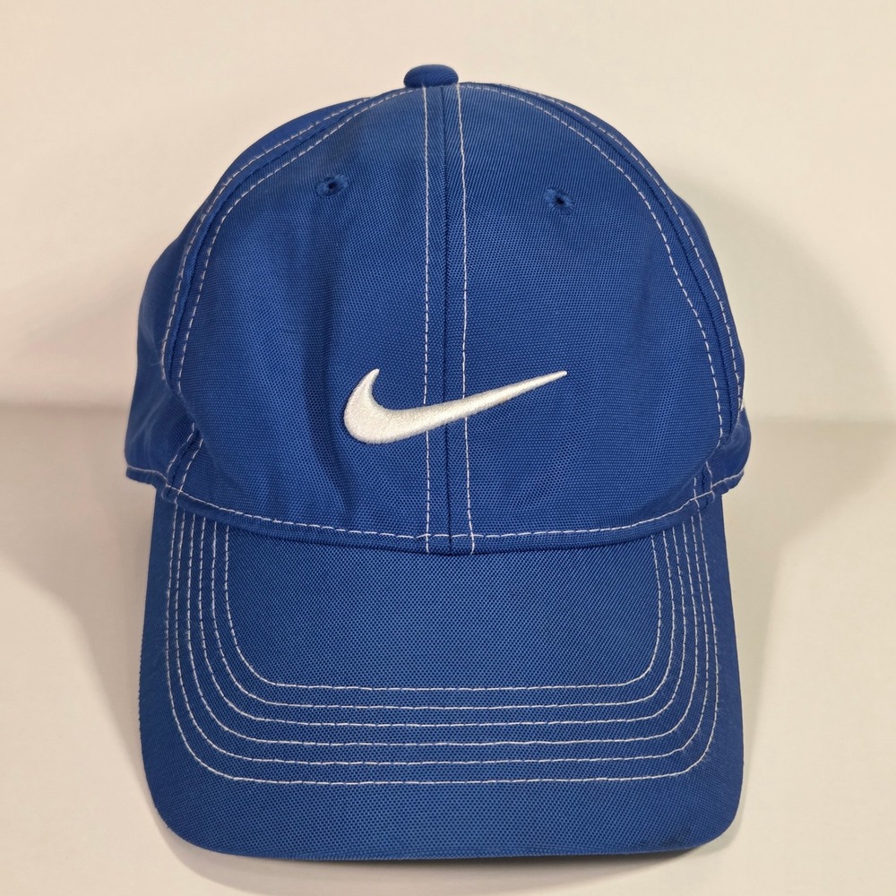 Nike Golf Hat Mens Blue Adjustable Swoosh SEI Corporate Logo Baseball Cap OSFM